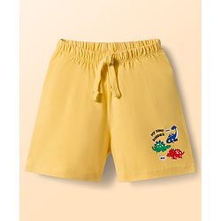 Babyhug Single Jersey Knit Mid Thigh Striped & Dino Printed Shorts Pack Of 3 - Multicolour