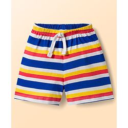 Babyhug Single Jersey Knit Mid Thigh Striped & Dino Printed Shorts Pack Of 3 - Multicolour