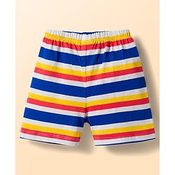 Babyhug Single Jersey Knit Mid Thigh Striped & Dino Printed Shorts Pack Of 3 - Multicolour