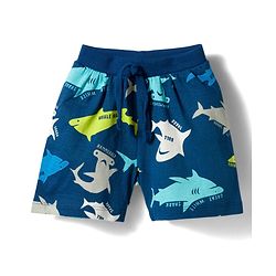 Babyhug Single Jersey Knit Mid Thigh Sea Life Printed & Striped  Shorts Pack Of 3 - Multicolour