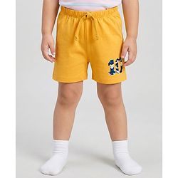 Babyhug Single Jersey Knit Camouflage Printed Mid Thigh Length Shorts Pack Of 3 - Yellow Blue & Navy Blue