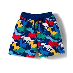 Babyhug Single Jersey Knit Mid Thigh Dino Printed & Striped Shorts Pack Of 3 - Multicolour