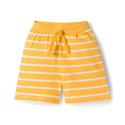 Babyhug 100% Cotton Single Jersey Knit Mid Thigh Striped & Dino Printed Shorts Pack of 3 - Multicolour