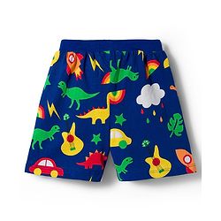 Babyhug 100% Cotton Single Jersey Knit Mid Thigh Striped & Dino Printed Shorts Pack of 3 - Multicolour