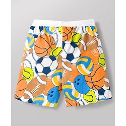 Babyhug Single Jersey Knit Mid Thigh Length Striped Bunny & Ball Printed Shorts Pack of 3 - Yellow Blue & White