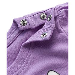 Babyhug Cotton Knit Full Sleeves Rabbit Printed T-Shirt & Hearts Printed Pyjama Night Suit - Lavender