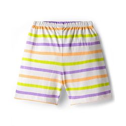Babyhug Single Jersey Knit Mid Thigh Shorts Vehicle Print Pack Of 3 - Orange Green & White
