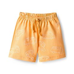 Babyhug Single Jersey Knit Mid Thigh Shorts Vehicle Print Pack Of 3 - Orange Green & White