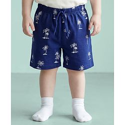 Babyhug Single Jersey Knit Mid Thigh Striped & Tree Printed Shorts Pack of 3 - Navy Blue Orange & White