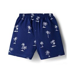 Babyhug Single Jersey Knit Mid Thigh Striped & Tree Printed Shorts Pack of 3 - Navy Blue Orange & White