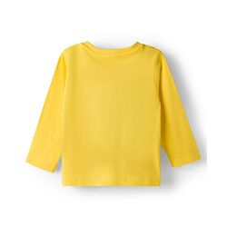 Babyhug Cotton Knit Full Sleeves T-Shirt Style & Lounge Pant Night Suit With Dino Print - Yellow