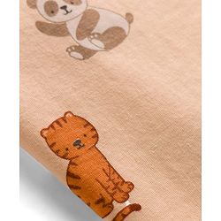 Babyhug Cotton Knit Full Sleeves Jungle Theme Printed Co-Ords T-Shirt & Pyjama Night Suit - Tan