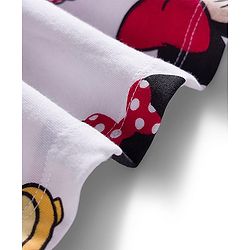 Babyhug Disney Single Jersey Knit Half Sleeves Frock With Minnie Mouse & Friends Print - White