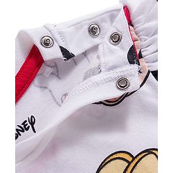 Babyhug Disney Single Jersey Knit Half Sleeves Frock With Minnie Mouse & Friends Print - White
