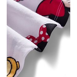 Babyhug Disney Single Jersey Knit Half Sleeves Frock With Minnie Mouse & Friends Print - White