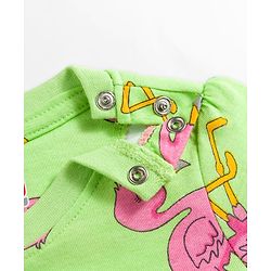 Babyhug Cotton Knit Full Sleeves T-Shirt & Pajama Co-ords Night Suit With Bird Print - Green