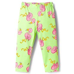 Babyhug Cotton Knit Full Sleeves T-Shirt & Pajama Co-ords Night Suit With Bird Print - Green