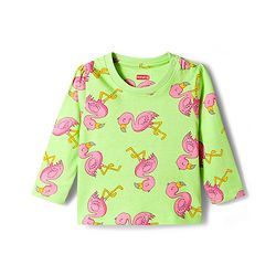 Babyhug Cotton Knit Full Sleeves T-Shirt & Pajama Co-ords Night Suit With Bird Print - Green