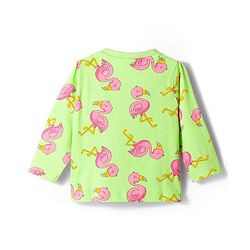 Babyhug Cotton Knit Full Sleeves T-Shirt & Pajama Co-ords Night Suit With Bird Print - Green