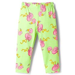 Babyhug Cotton Knit Full Sleeves T-Shirt & Pajama Co-ords Night Suit With Bird Print - Green