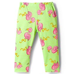 Babyhug Cotton Knit Full Sleeves T-Shirt & Pajama Co-ords Night Suit With Bird Print - Green