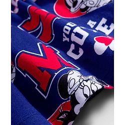 Babyhug Disney Single Jersey Knit Half Sleeves Frock With Minnie Mouse & Friends Print - Navy Blue