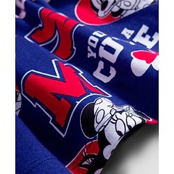 Babyhug Disney Single Jersey Knit Half Sleeves Frock With Minnie Mouse & Friends Print - Navy Blue
