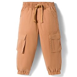 Babyhug Denim Full Sleeves Shirt & Trouser Set with Embroidery - Blue & Brown