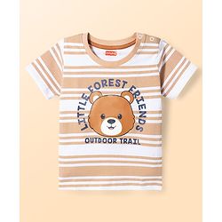 Babyhug Denim Woven Full Sleeves Shirt & Trouser Set With Printed Inner Tee - Blue & Brown