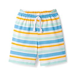 Babyhug 100% Cotton Single Jersey Knit Mid Thigh Striped & Pineapple Printed Shorts Pack of 3 - Multicolor