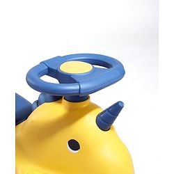 Babyhug Dino Kids Swing Car with ABEC 7 Bearing Lights & Music- Yellow| Smooth PU LED Wheels| Easy to Operate| Built for Rough Play| Encourages Physical Activity| For Kids of 3 to 8 years| Sport Gift