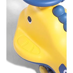 Babyhug Dino Kids Swing Car with ABEC 7 Bearing Lights & Music- Yellow| Smooth PU LED Wheels| Easy to Operate| Built for Rough Play| Encourages Physical Activity| For Kids of 3 to 8 years| Sport Gift