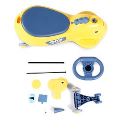 Babyhug Dino Kids Swing Car with ABEC 7 Bearing Lights & Music- Yellow| Smooth PU LED Wheels| Easy to Operate| Built for Rough Play| Encourages Physical Activity| For Kids of 3 to 8 years| Sport Gift