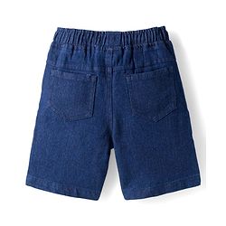 Babyhug Cotton Knit Half Sleeves Shirt with Stamp Print & Denim Shorts Set -  Blue