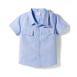 Babyhug Cotton Knit Half Sleeves & Shorts Set With Tiger Printed Tank T-Shirt - Blue & Red