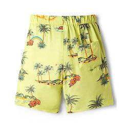 Babyhug Rayon Woven Half Sleeves Palm Tree Printed Shirt & Shorts Set - Light Green