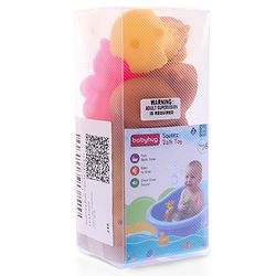 Babyhug Squeeze Bath Toy - Pack Of 6| Jungle Adventure Set With Giraffe, Hippo, Rhino, Bear, Monkey & Lion Characters| Perfect Gifting Toy| Non Toxic| BIS Certified