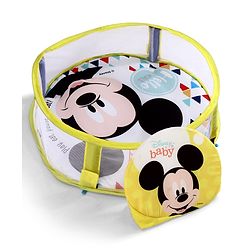 Babyhug Disney Baby 3-in-1 Play Gym with Ball Pit, Hanging Toys & Mickey Storage Pocket| 30 Colorful Balls| Flexible Arches| Foldable Mesh Arena| Sensory & Motor Skill Development| BIS Certified