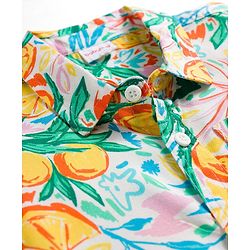 Babyhug Rayon Woven Half Sleeves Shirt & Denim Shorts Set With Tropical Print - Multicolor