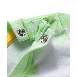 Babyhug Single Jersey Knit Half Sleeves T-Shirt & Shorts Set with Smiley Print - Light Green & Blue