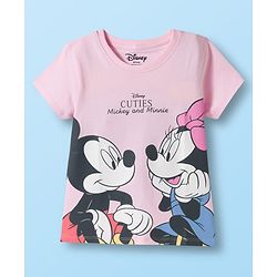 Babyhug Disney Single Jersey Knit Half Sleeves T-Shirts with Minnie & Friends Graphic Pack of 3 - Yellow White & Pink