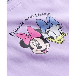Babyhug Disney Single Jersey Knit Drop Shoulder Half Sleeves T-Shirt with Front & Back Minnie & Friends Graphic - Lavender