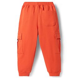Babyhug Looper Knit Full Length Lounge Pant With Text Print - Red