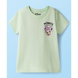 Babyhug Disney Single Jersery Knit Half Sleeves T-Shirt with Minnie & Friends Graphic Pack of 3 - Pink & Green