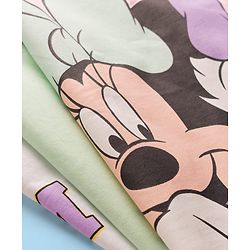 Babyhug Disney Single Jersery Knit Half Sleeves T-Shirt with Minnie & Friends Graphic Pack of 3 - Pink & Green