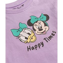 Babyhug Disney Single Jersey Knit Half Sleeves T-Shirt With Minnie & Mouse Friends Print Pack Of 2 - Lilac & Yellow