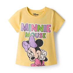 Babyhug Disney Single Jersey Knit Half Sleeves T-Shirt With Minnie & Mouse Friends Print Pack Of 2 - Lilac & Yellow