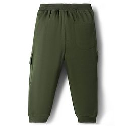 Babyhug Cotton Knit Full Length Lounge Pant With Text Print - Dark Green