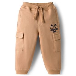 Babyhug Looper Knit Full Length Lounge Pant With Adventure Time Print - Beige