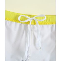 Babyhug Half Raglan Sleeves Dino Printed Two Piece Swimsuit - Yellow